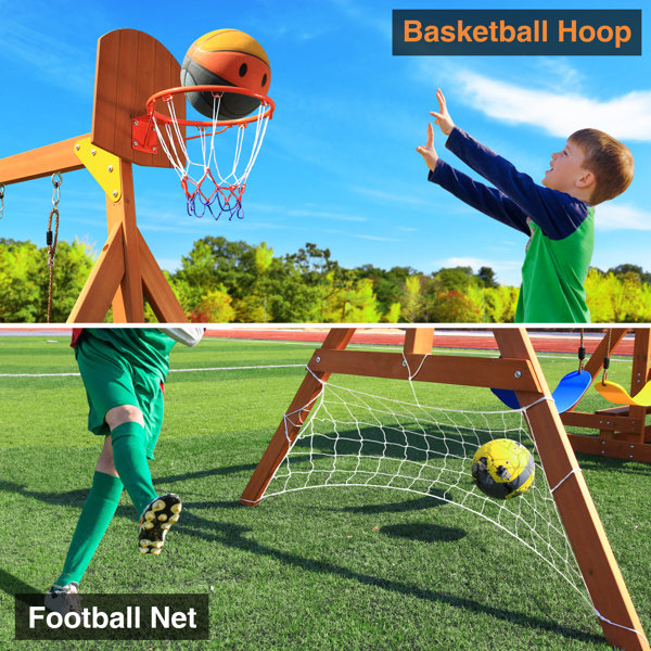 SuniBoxi Wooden Swing Set Wayfair